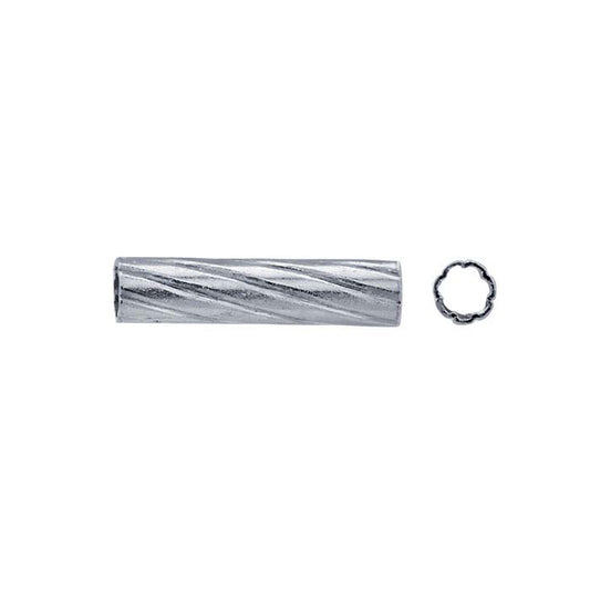 Sterling Silver Corrugated Twist Tube Bead