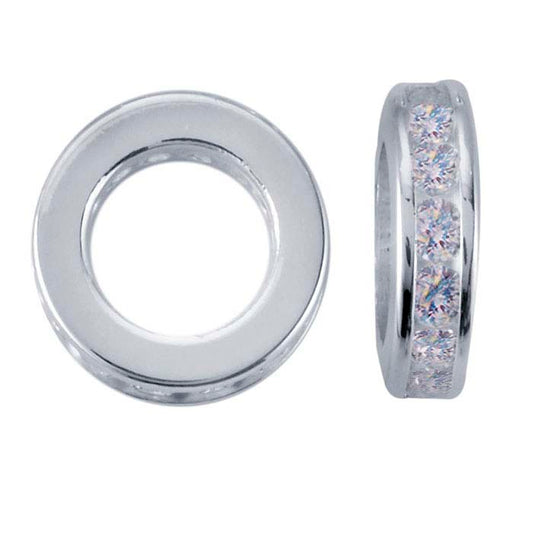 스털링 실버 8 x 3mm 라운델 CZ 세트 비드