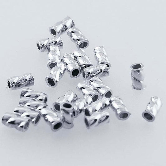 Sterling Silver 3mm Twist Tube Crimp Bead