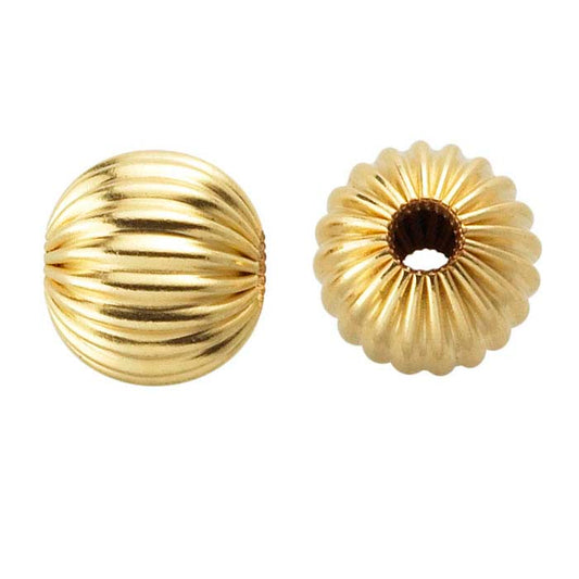 14/20 Yellow Gold-Filled Corrugated Round Bead