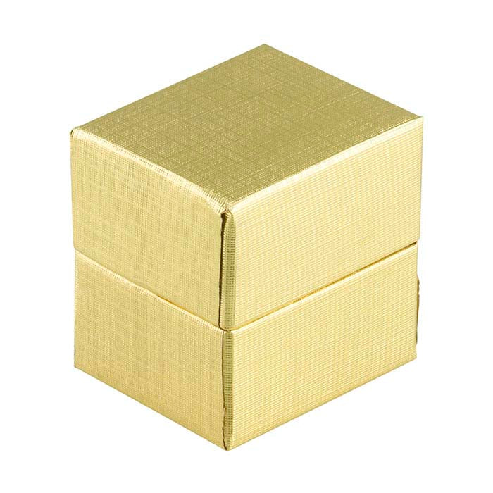 Guldfolie Linnefärgad Återvunnen Pappers Tvådelad Ringpresentask