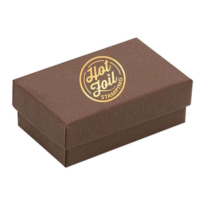 Boîte cadeau texturée en papier recyclé cacao café, 2-1/ largeur x 1-1/ profondeur x 7/ hauteur