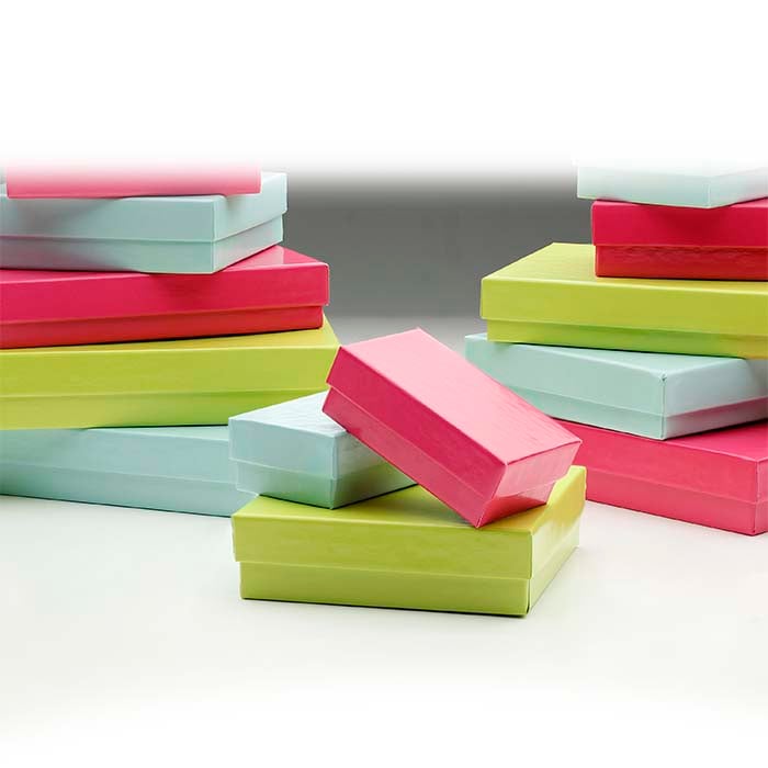 Błyszczące pudełko prezentowe w kolorze fuksji, pokryte papierem, 77,79 mm x 53,97 mm x 25,4 mm