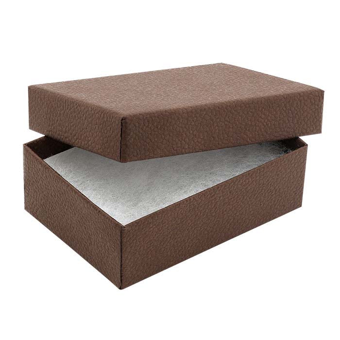 Coffee Shop Cocoa Recycled-Paper Textured 5-1/ W x 3-3/ D x 7/ H Gift Box
