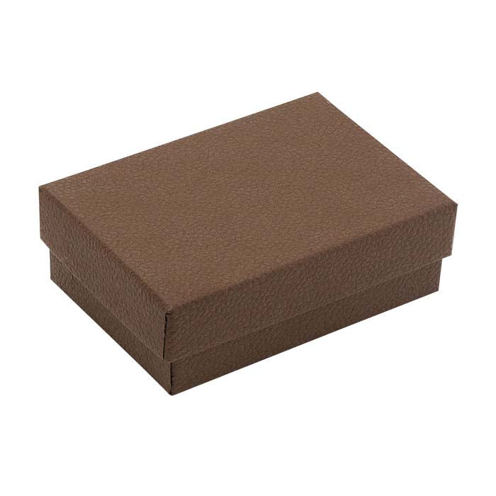 Coffee Shop Cocoa Recycled-Paper Textured 5-1/ W x 3-3/ D x 7/ H Gift Box