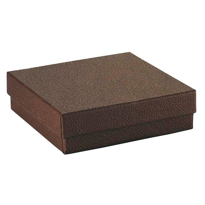 Coffee Shop Cocoa Recycled-Paper Textured 5-1/ W x 3-3/ D x 7/ H Gift Box