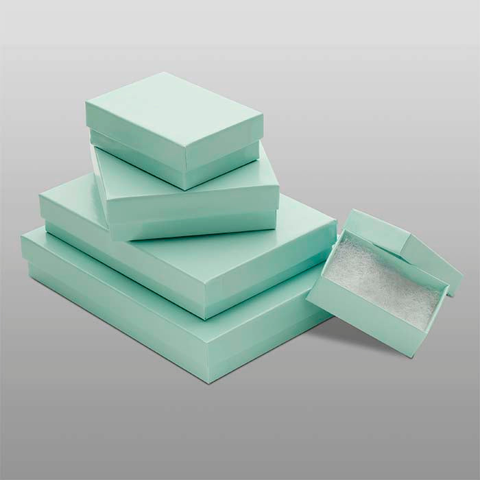 Blizgi mėlyno ledo popieriumi dengta 133,35 mm x 95,25 mm x 22,22 mm dovanų dėžutė