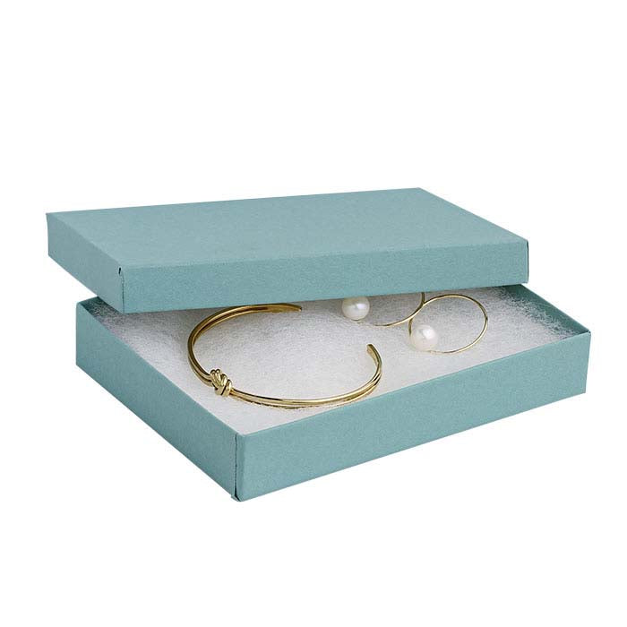 صندوق هدايا من ورق معاد تدويره Sea Foam 133.35 مم × 95.25 مم × 22.22 مم