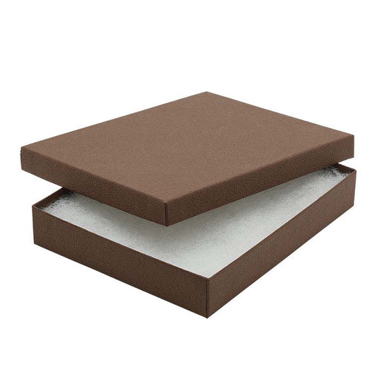 Coffee Shop Cocoa Recycled-Paper Textured 152.4mm x 127.0mm x 25.4mm Gift Box