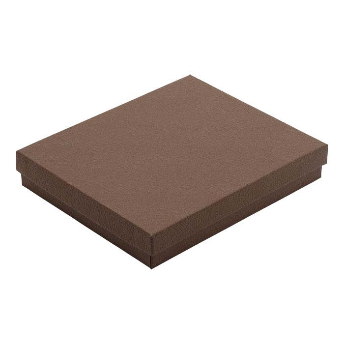 Caja de Regalo Texturizada de Papel Reciclado Cocoa para Cafetería 152.4mm x 127.0mm x 25.4mm