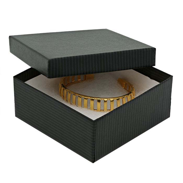 Black Pintripe Recycled-Paper Gift Box