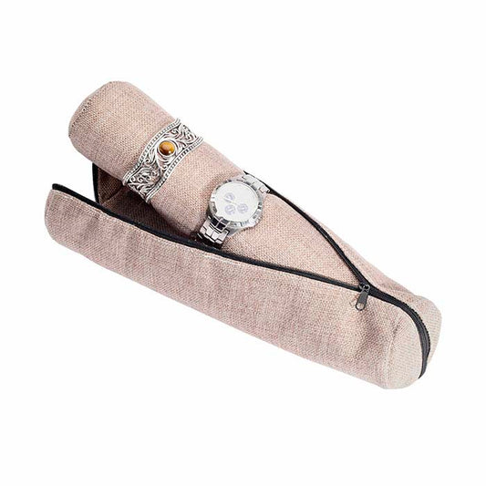 Espositore per Bracciali e Rotolo per Orologi in Juta con Copertura
