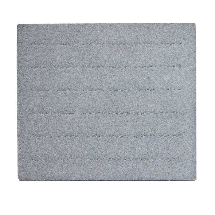 إدخال صينية نصف الحجم بـ 36 حلقة مغطاة بالفلور المخملي الرمادي