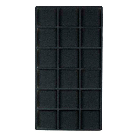 Black Flocked Plastic 18-Compartment Tray Insert