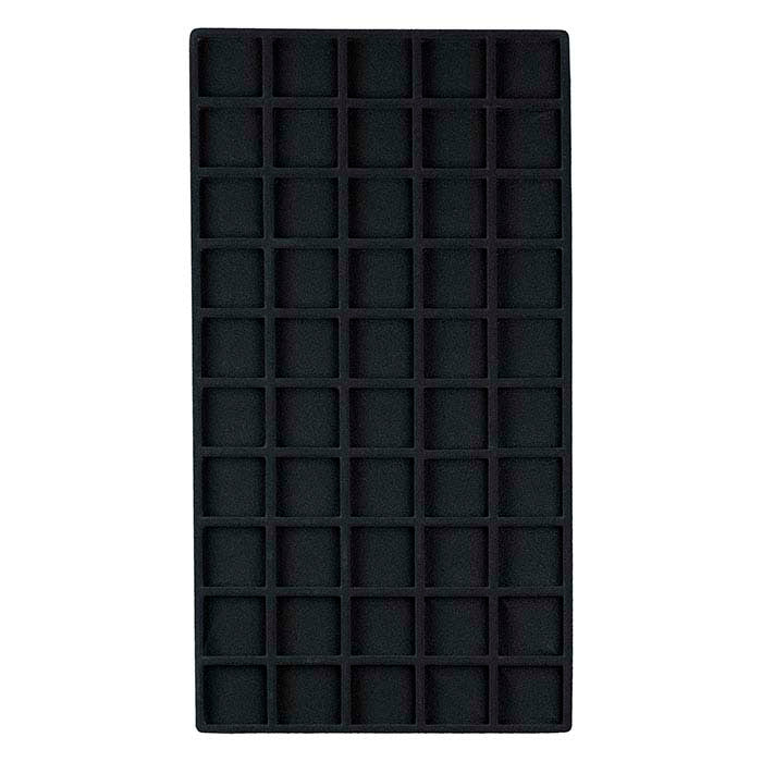 ブラックフロック加工プラスチック 50区画トレイインサート