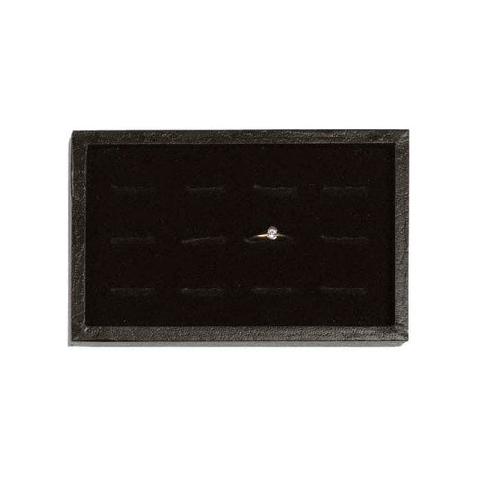 מגש נייר שחור עם טקסטורה והכנסת 12 טבעות מצופה וולור