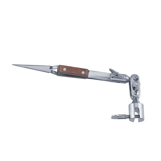 섬유 그립 손잡이와 서드 핸드 클램프가 있는 크로스-락 핀셋