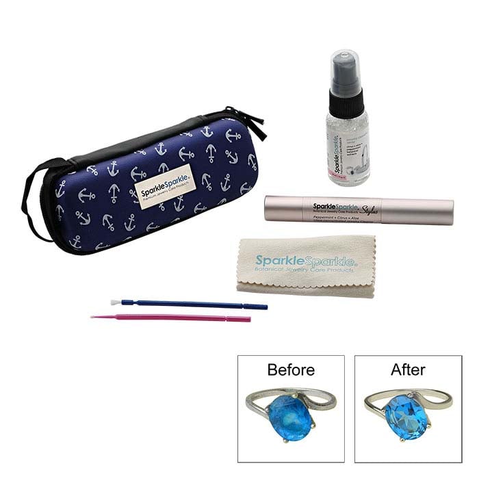 Sparkle Sparkle® Jewelry Cleaner Stylus Travel Set, Blue with Anchor