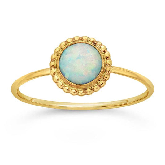 Kyocera White Opal Round Cabochon