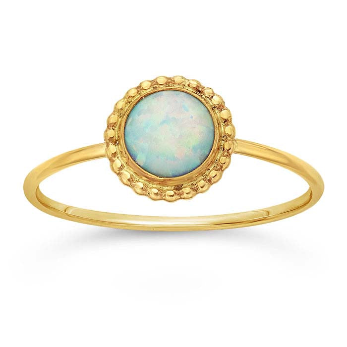 Kyocera White Opal Round Cabochon