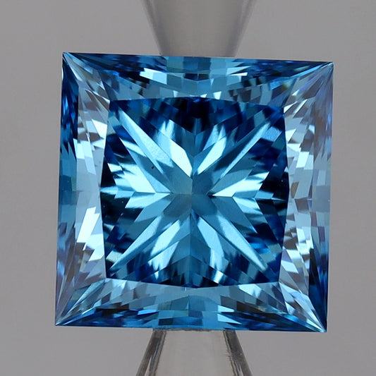 Diamante Cultivado em Laboratório 2,50ct, Princesa, Azul, VVS2