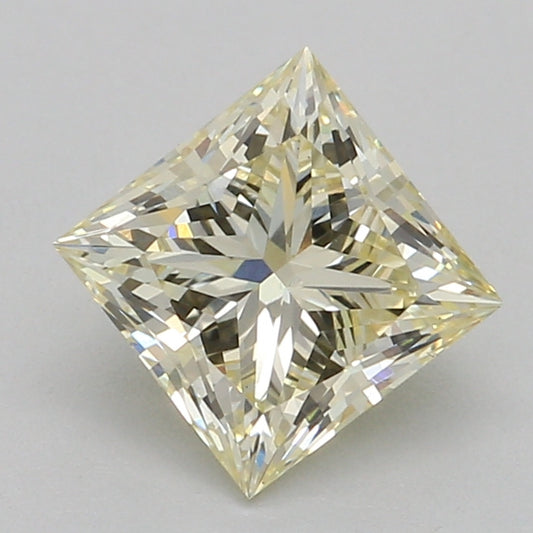 Laboratoriedyrket diamant 0,77 ct, prinsesse, gul, VS1