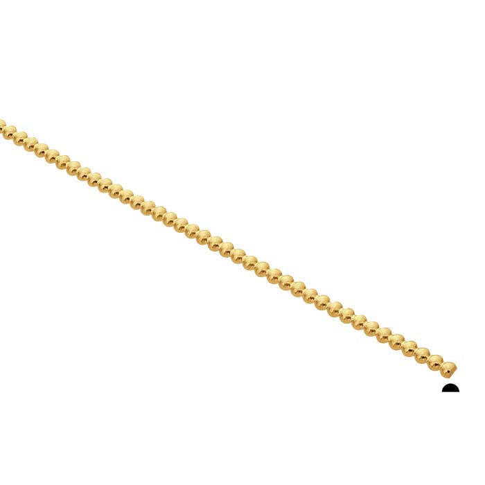 14K Yellow Gold Half-Bead Wire, Dead-Soft