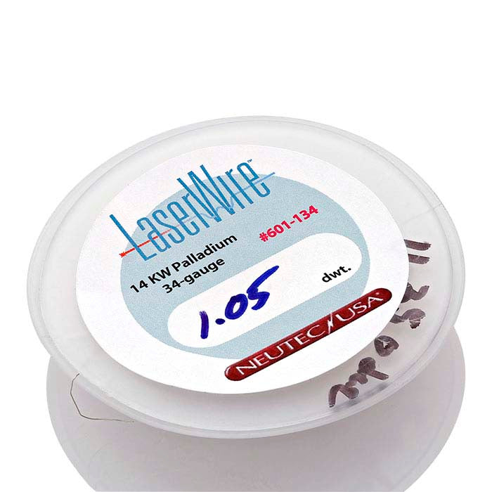 Drut okrągły laserowy z białego złota palladowego 14K, 0,16 mm, bardzo miękki