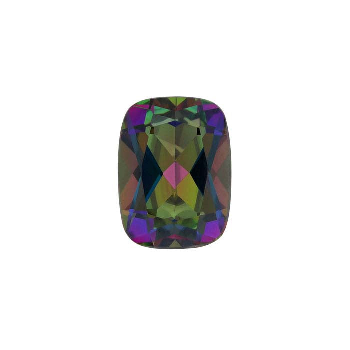 Azotic® Green Mystic™ Topaz 8 x 6mm Cushion Faceted Gemstone