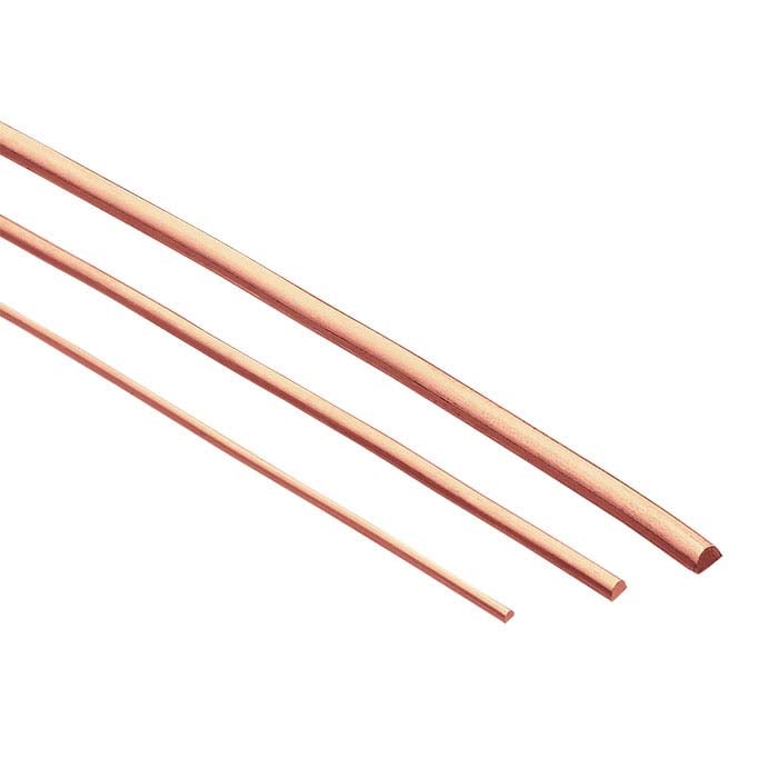 14K Rose Gold Half-Round Wire, Dead-Soft