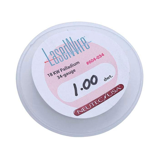 18K Palladium White Gold Laser-Weight Round Wire, 0.16mm, Dead-Soft