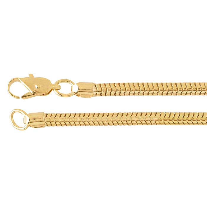Brass Yellow Gold-Plated Unseamed Snake Chain