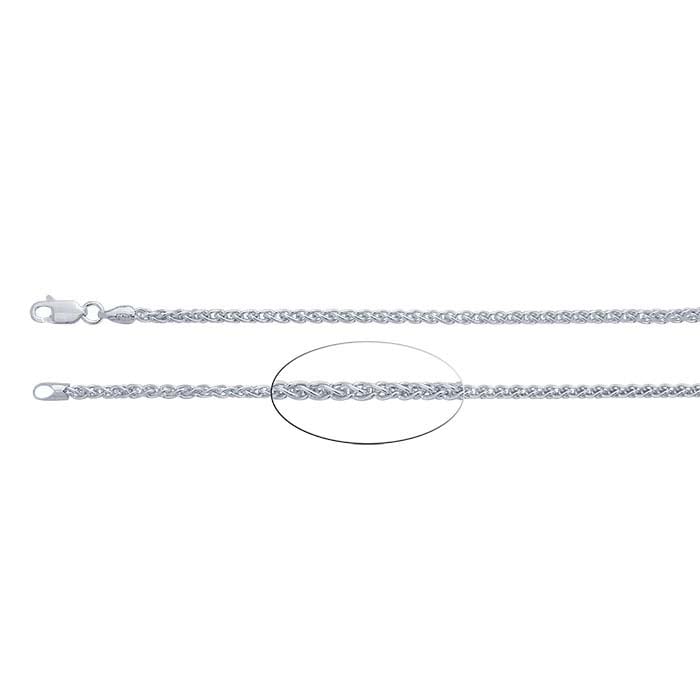 Sterling Silver Round Wheat Chain