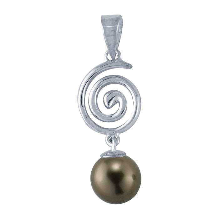 Sterling Silver Swirl Pearl Pendant Mounting