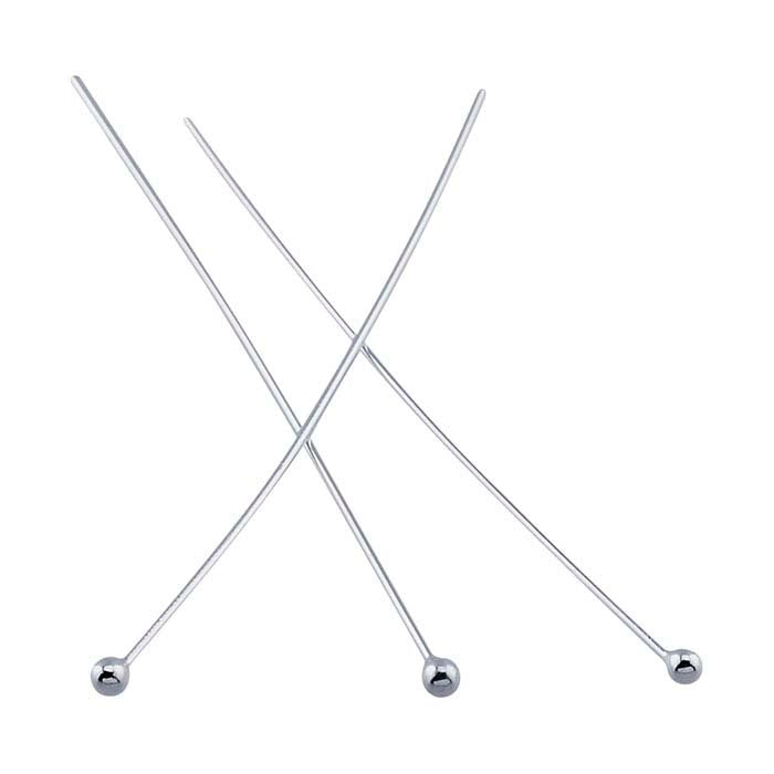 Sterling Silver Ball Head Pin, 0.32mm, 1/2-Hard