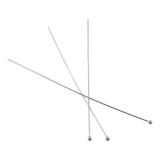 Sterling Silver Ball Head Pin, 0.32mm, 1/2-Hard