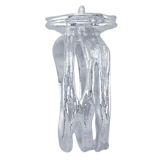 Sterling Silver Textured Pearl Ring Mounting