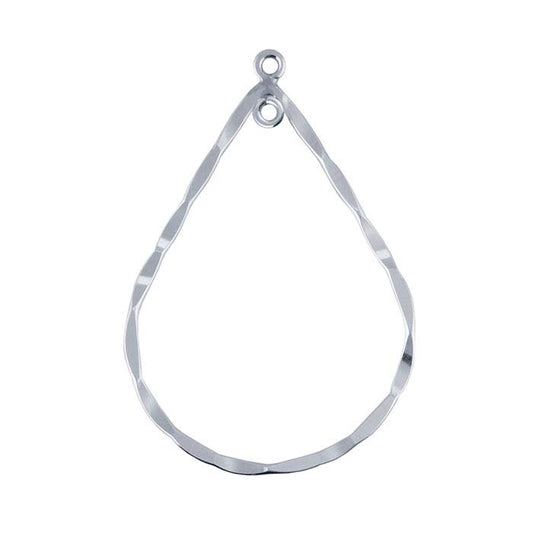 스털링 실버 해머드 티어드롭 컴포넌트