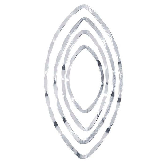 Sterling Silver Concentric Marquise Component Set