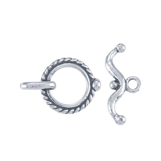 Sterling Silver Rope-Edge Toggle Clasp
