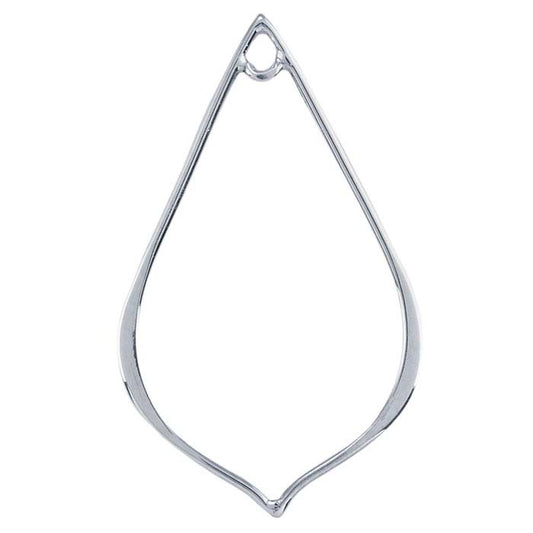 Sterling Silver Matte-Finish Notched Teardrop Component