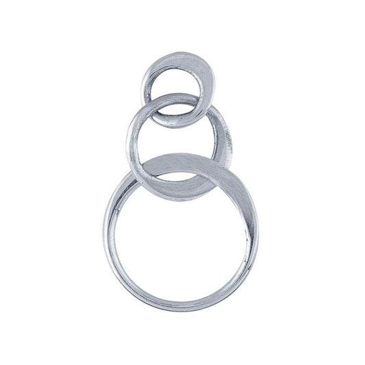 Sterling Silver Flattened Linked Circles Component