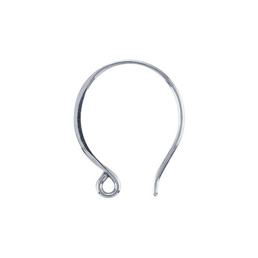 Sterling Silver Flattened Round Ear Wire with Loop