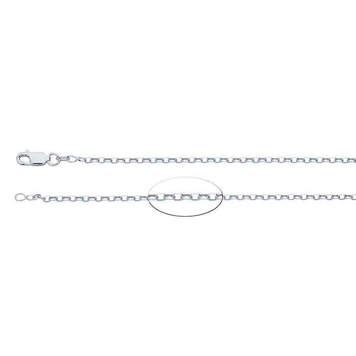 Sterling Silver Diamond-Cut Oval Rolo Chain