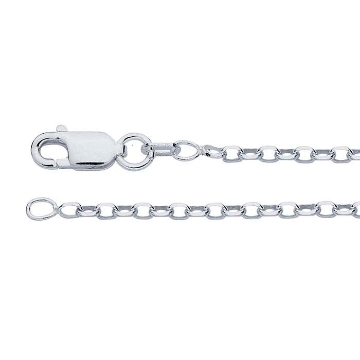 Sterling Silver Diamond-Cut Oval Rolo Chain