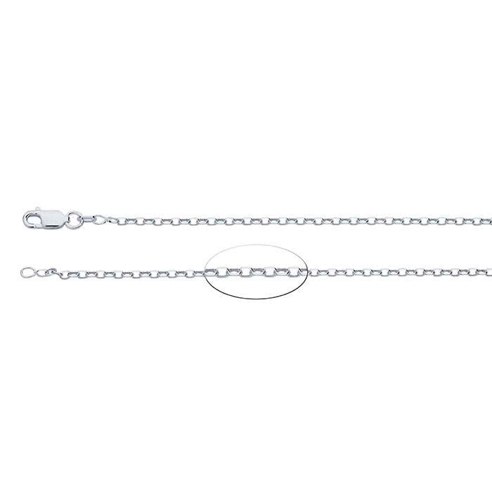 Sterling Silver Diamond-Cut Oval Rolo Chain
