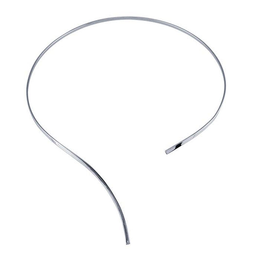 Halsring aus abgeflachtem Runddraht mit Loch, Sterlingsilber, 2,7 x 1,2 mm