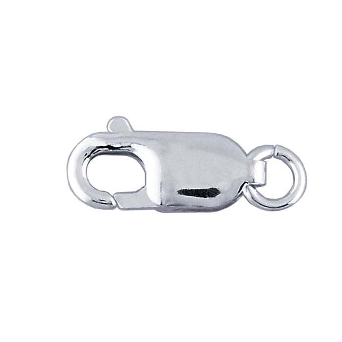 Sterling Silver Oval Lobster Clasp with Open Ring