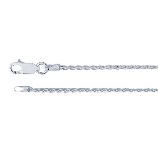 Sterling Silver Diamond-Cut Wheat Chain