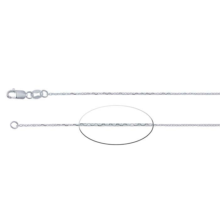 Sterling Silver Diamond-Cut Oval Cable Chain